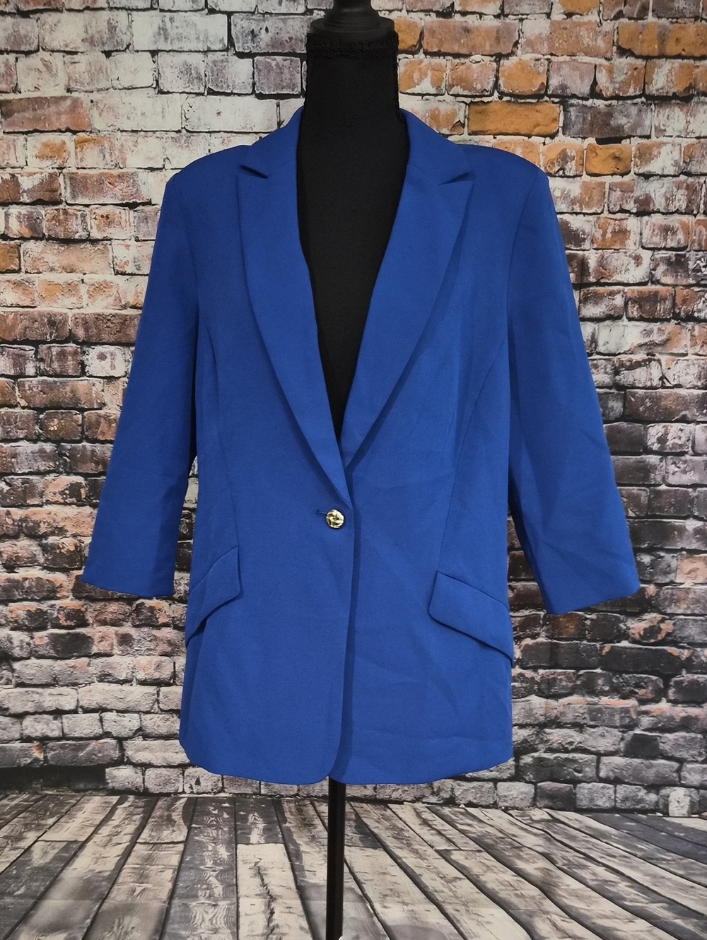 New York & Company Cobalt Blue Single-Button Blazer